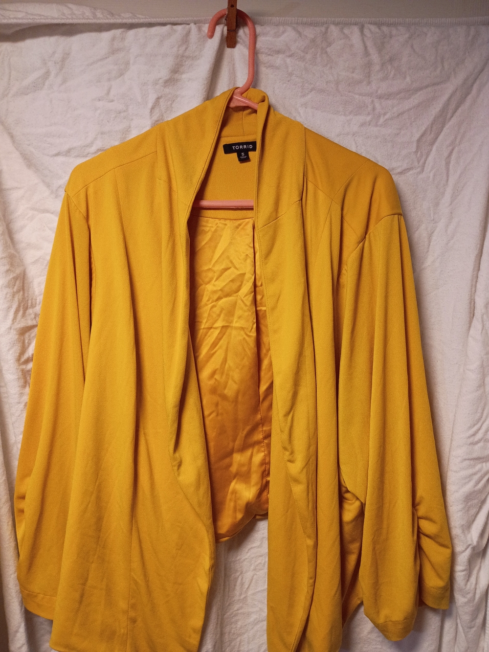 Torrid Mustard Yellow Open Front Jacket Cardigan